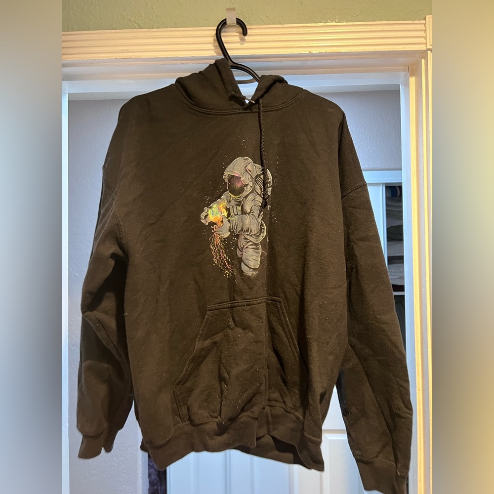 Black hoodie with logo size L